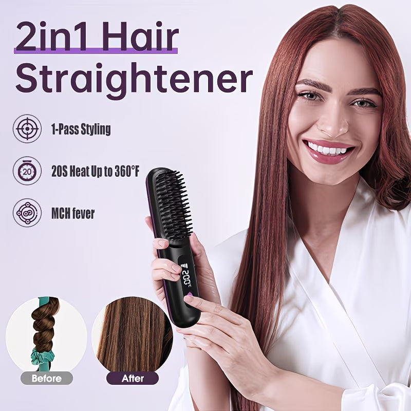 LED Hair Straightening Brush