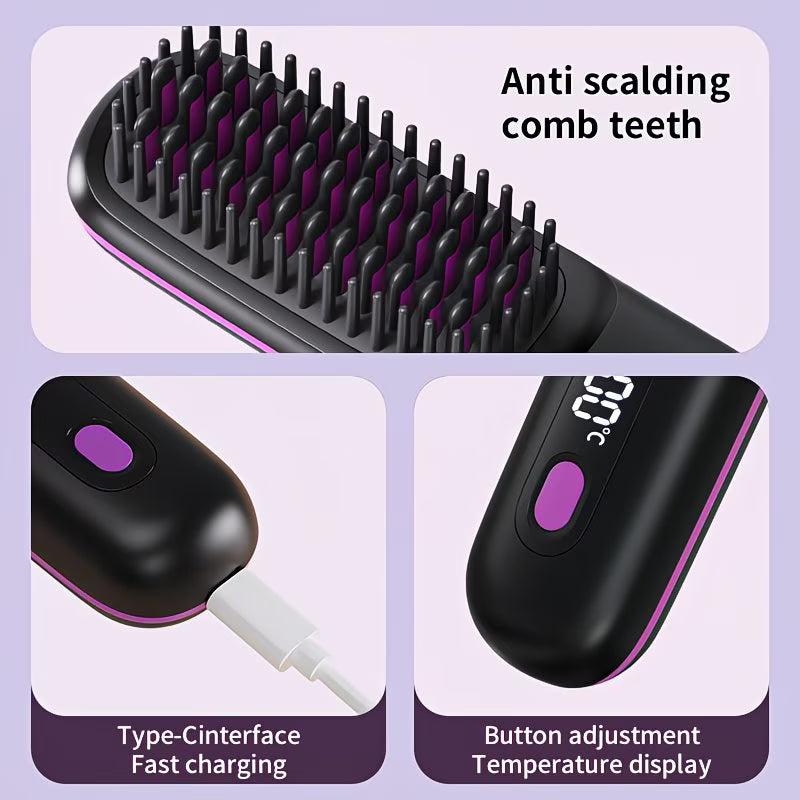 LED Hair Straightening Brush